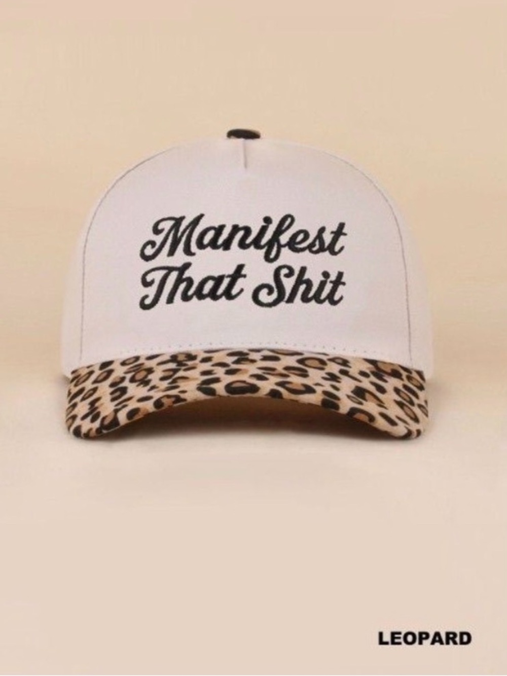Zenana Outfitters"Manifest That Shit" Leopard Trucker Hat Adjustable OS NWT NIP